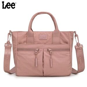 Lee X Montana West Small Crossbody Bag Nylon Tote/Multiple Pockets Deep Pink